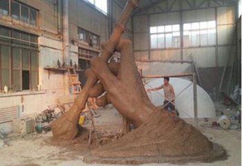 城市毛筆雕塑，網格體育雕塑，古銅效果