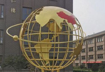 廣場地球儀雕塑，卡通水景雕塑，抽象效果