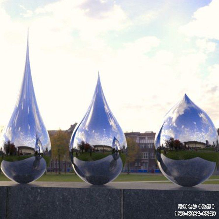 景觀雕塑，鏡面水滴雕塑，鍛造工藝