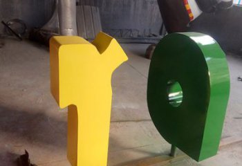 大型字母雕塑，鍍金歐式雕塑，鍍金工藝