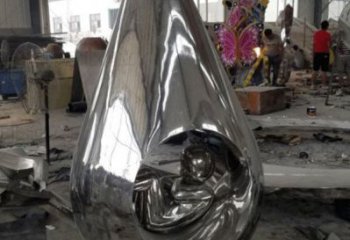 步行街水滴雕塑，鍛造景觀雕塑，鏡面方式