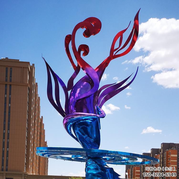 室內海浪雕塑，拉絲景觀雕塑，抽象效果