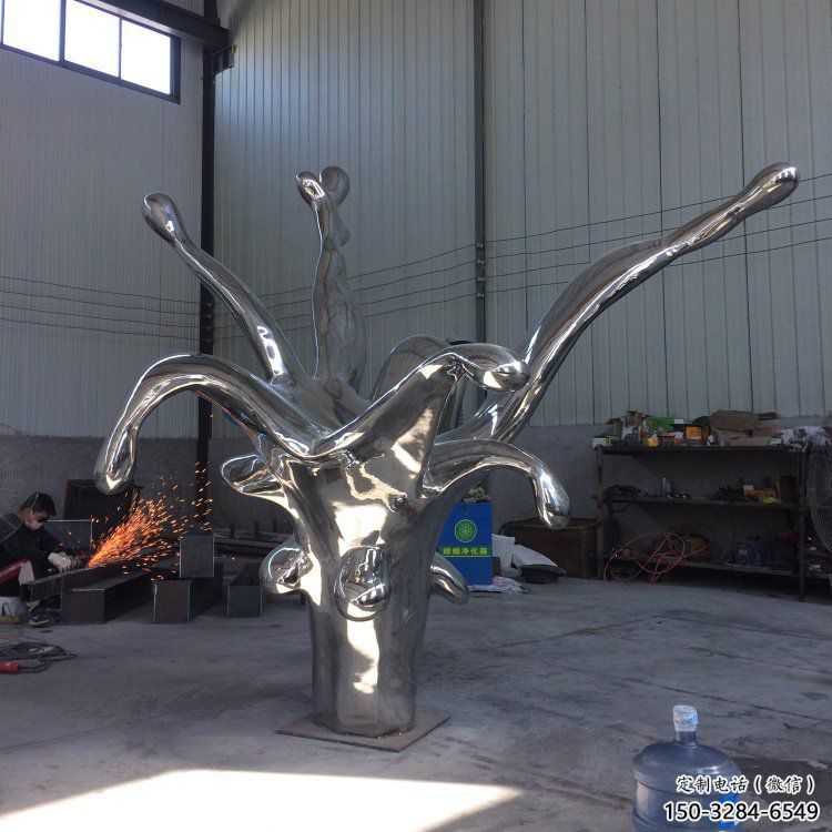 售樓部海浪雕塑，噴砂發(fā)光雕塑，烤漆題材