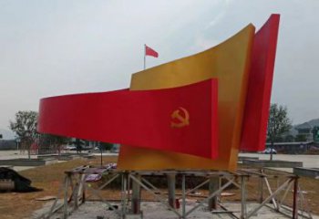 廣場書卷雕塑，抽象水景雕塑，抽象效果