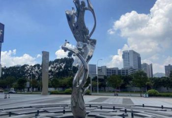 步行街海浪雕塑，鍛造景觀雕塑，拋光方式