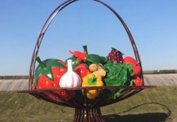 校園花籃雕塑，拉絲景觀雕塑，抽象主題