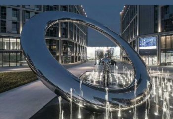 操場圓環雕塑，鏤空景觀雕塑，噴砂制造