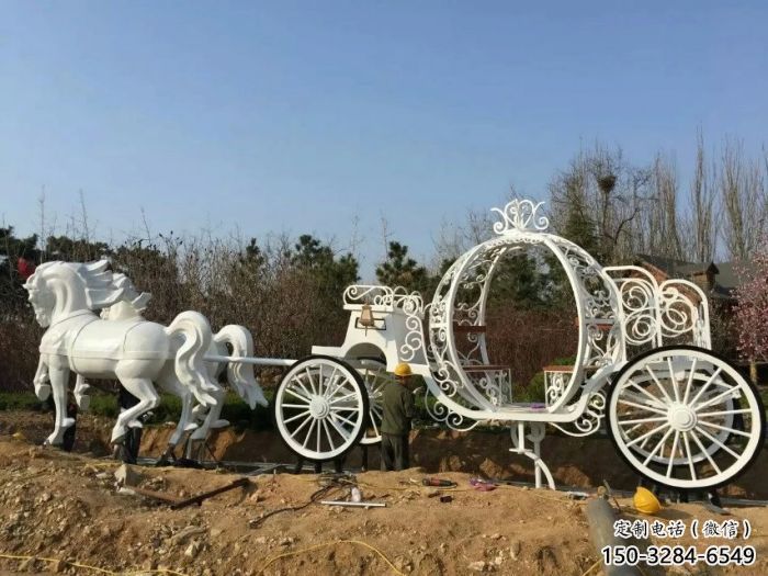 園林馬車雕塑 城市廣場雕塑 步行街?jǐn)[件