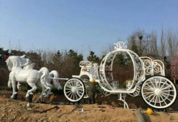 園林馬車雕塑 城市廣場(chǎng)雕塑 步行街?jǐn)[件