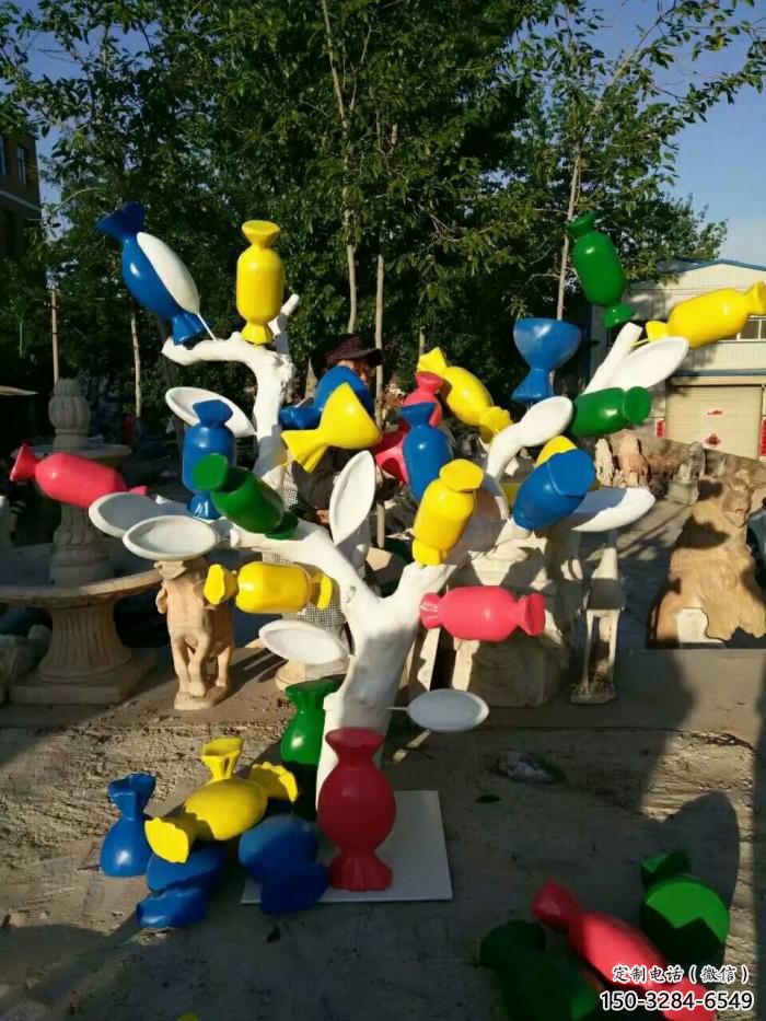 農村糖果雕塑 抽象藝術擺件 烤漆雕塑