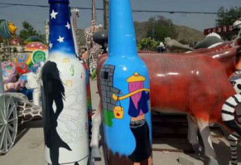 室內(nèi)酒瓶雕塑 仿真景觀擺件 大型雕塑