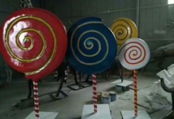 別墅區(qū)糖果雕塑 大型別墅區(qū)擺件 剪影雕塑