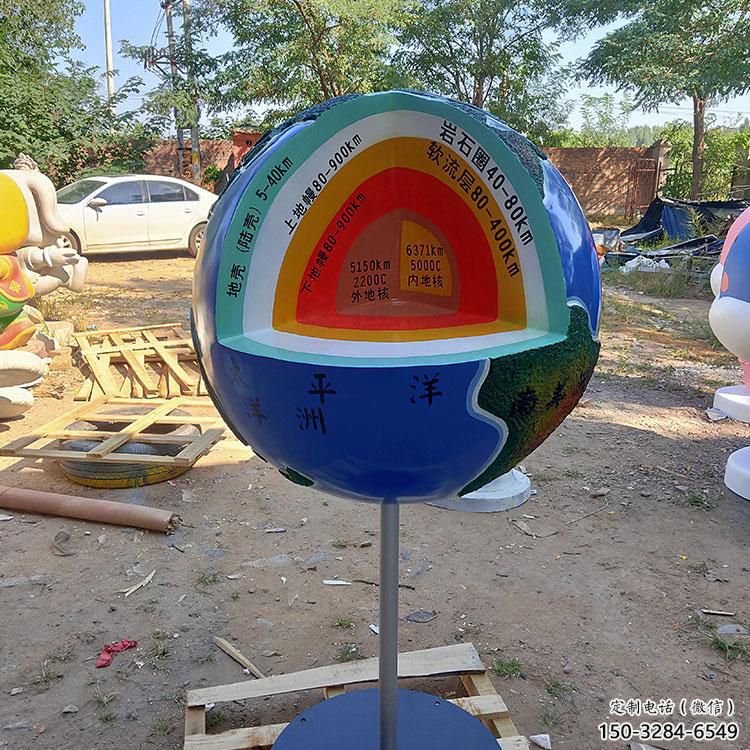 商業街地球雕塑 烤漆擺件 彩繪雕塑