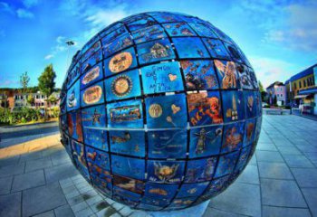 庭院地球雕塑 公園草地小品 鍛造雕塑