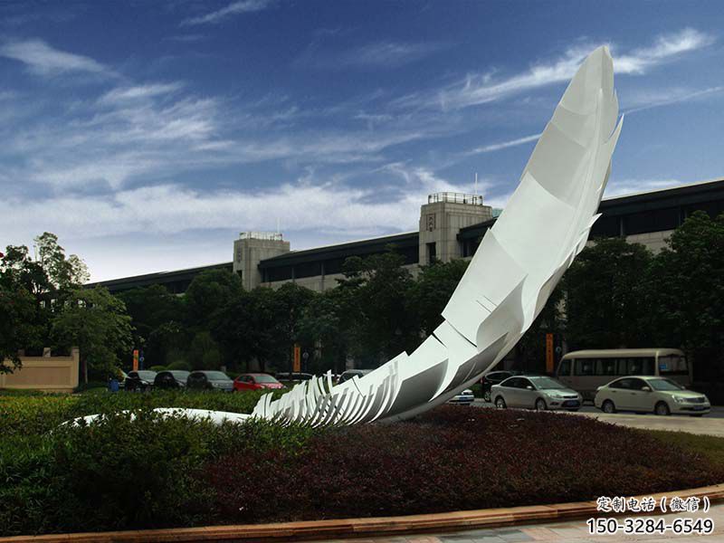 鏤空羽毛雕塑 噴水園林小品 住宅小區(qū)雕塑