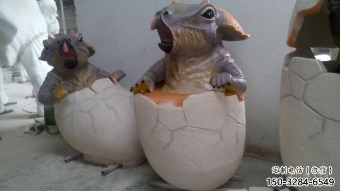 供應商業街恐龍蛋雕塑 烤漆擺件 彩繪雕塑