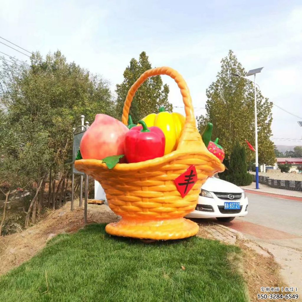 水景果籃雕塑 彩繪剪紙小品 現(xiàn)代雕塑
