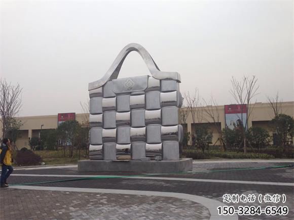 鏡面包包雕塑 烤漆大型擺件 博物館雕塑