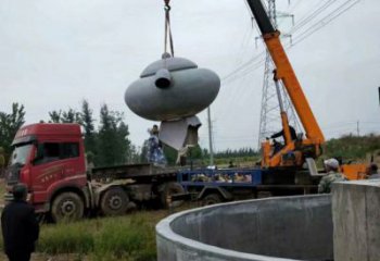 鍍金懸壺雕塑 鑄造公園擺件 水景雕塑