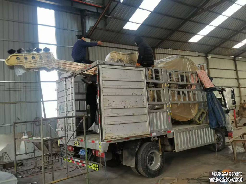 鋼管吉他雕塑 異形噴水小品 農村雕塑