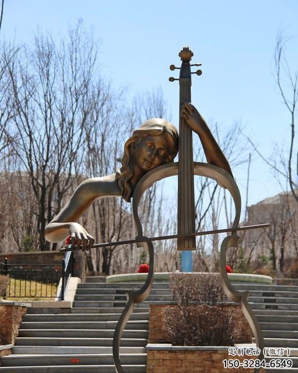 商業街吉他雕塑 烤漆擺件 彩繪雕塑