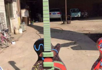 草地吉他雕塑 現代校園小品 大型雕塑