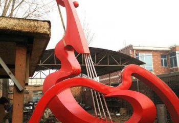 燈光吉他雕塑 懸空餐飲店小品 商業街雕塑