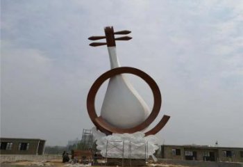廣場吉他雕塑 抽象景觀小品 烤漆雕塑