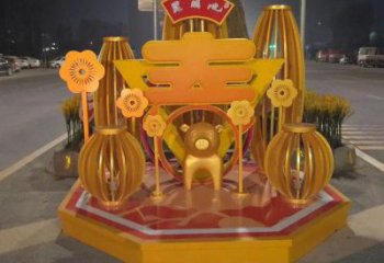 村口漢字雕塑 啞光景觀擺件 公園雕塑