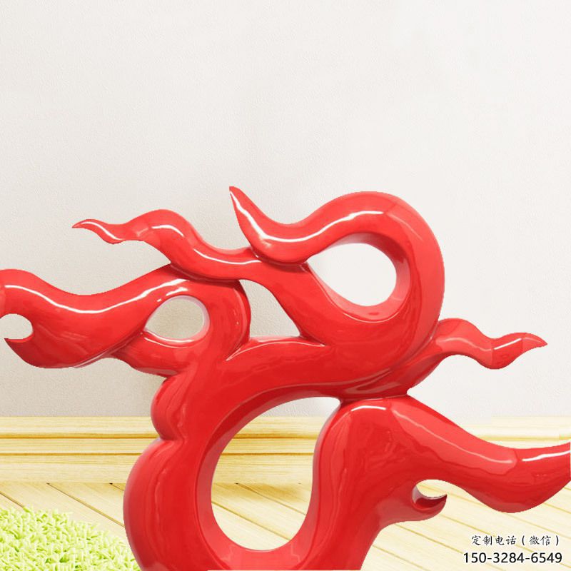 草地火焰雕塑 現代校園小品 大型雕塑