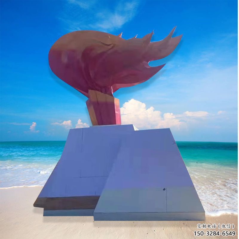 商業(yè)街火焰雕塑 烤漆擺件 彩繪雕塑