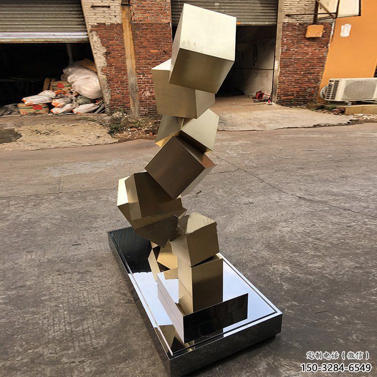 大型魔方雕塑 鍛造發光小品 房地產雕塑