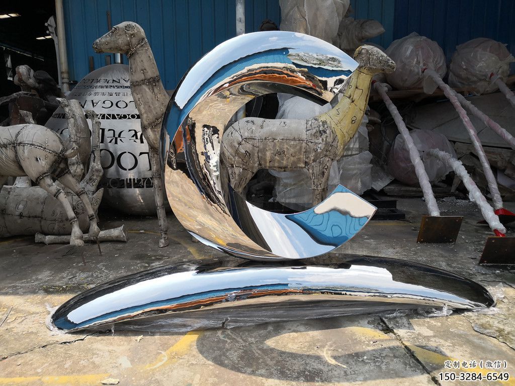 鏡面文字雕塑 烤漆大型擺件 博物館雕塑