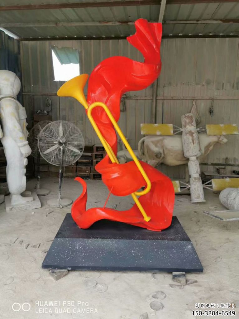 烤漆軍號雕塑 烤漆大型擺件 博物館雕塑