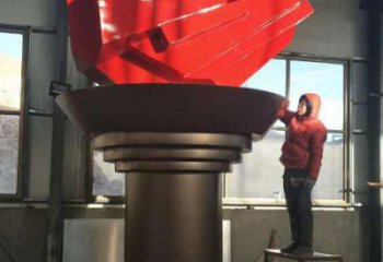商業(yè)街火炬雕塑 烤漆擺件 彩繪雕塑
