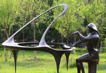 彩繪鋼琴雕塑 懸空餐飲店擺件 街頭雕塑