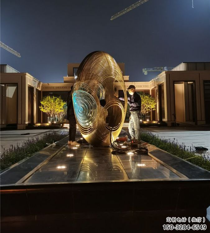 烤漆雞蛋雕塑 鋼管景觀小品 室內(nèi)雕塑