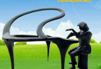 鋼琴雕塑 歐式步行街小品 大型商場雕塑