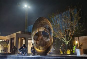 幾何雞蛋雕塑 發(fā)光公園小品 大門口雕塑