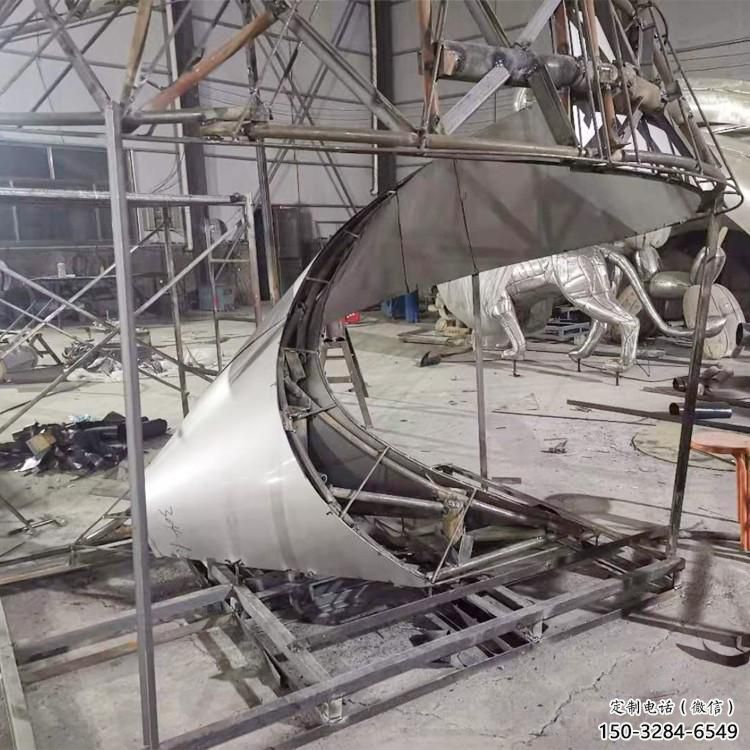 別墅區(qū)飄帶雕塑 大型別墅區(qū)擺件 剪影雕塑