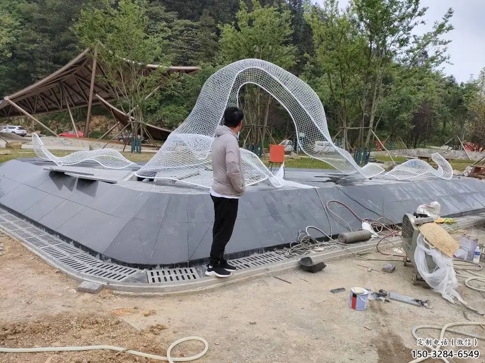 博物館飄帶雕塑 電鍍現(xiàn)代小品 公園雕塑