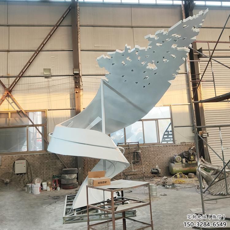 草地飄帶雕塑 現代校園小品 大型雕塑