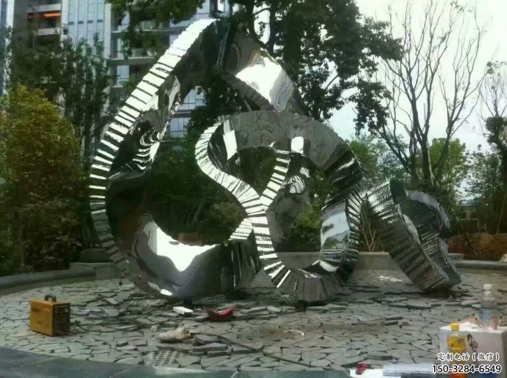 大型飄帶雕塑 歐式步行街擺件 彩繪雕塑