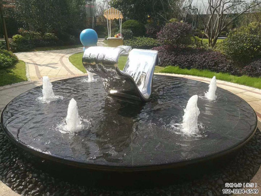 房地產(chǎn)飄帶雕塑 現(xiàn)代景觀擺件 幾何雕塑