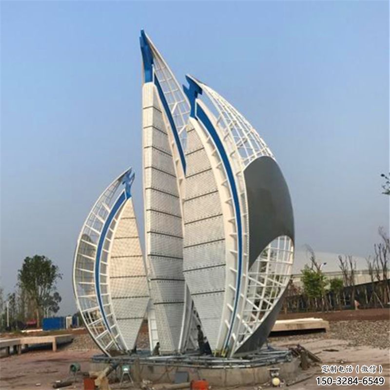 戶外帆船雕塑，鍍金歐式雕塑，鍍金工藝