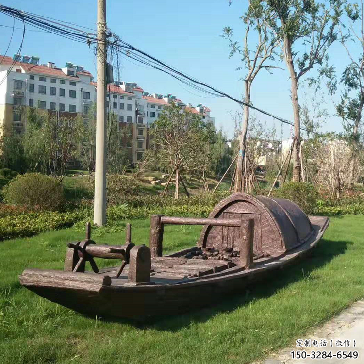 拉絲船艇雕塑 鏤空創(chuàng)意擺件 別墅區(qū)雕塑