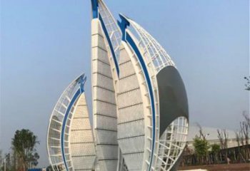 戶外帆船雕塑，鍍金歐式雕塑，鍍金工藝