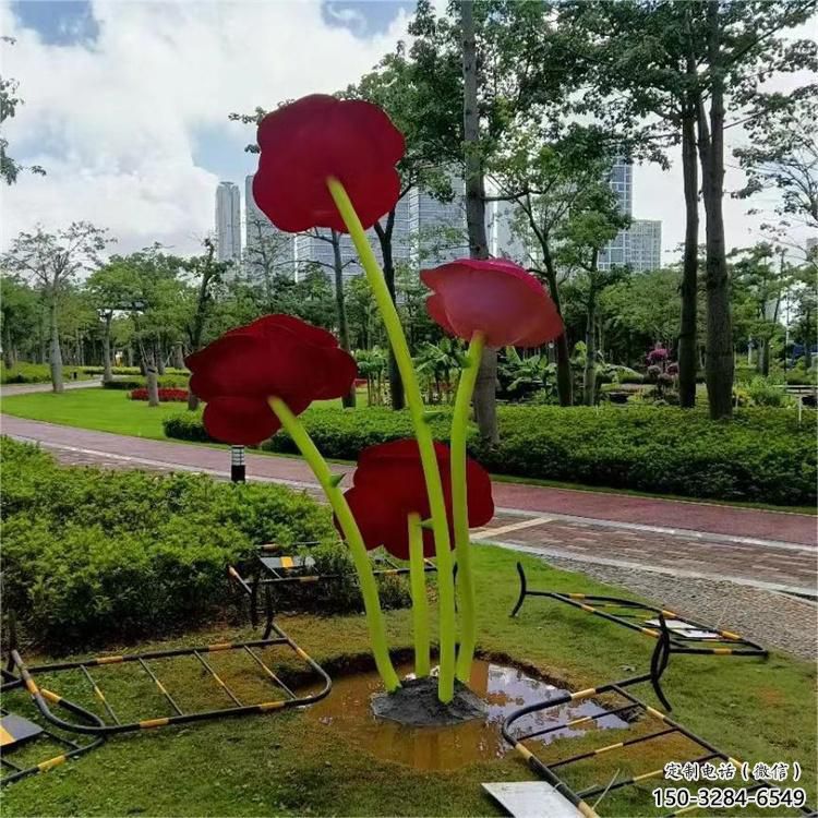 農村玫瑰雕塑 抽象藝術擺件 烤漆雕塑