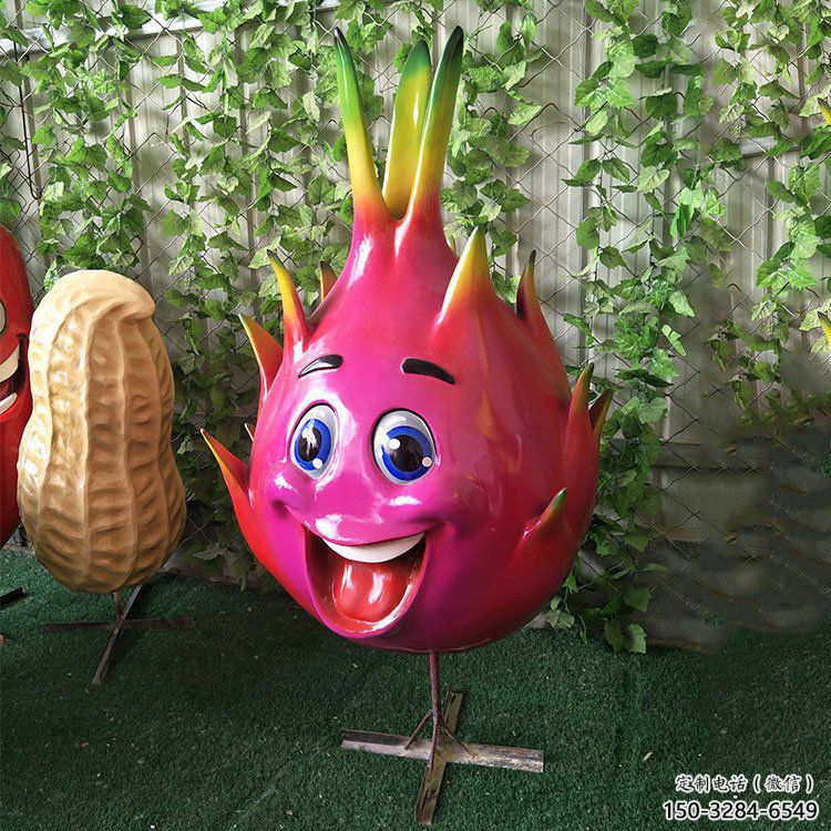 公園火龍果雕塑 酒店門口雕塑 彩繪擺件