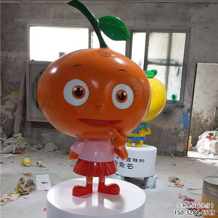 烤漆橙子雕塑 鋼管景觀水果雕塑 室內雕塑